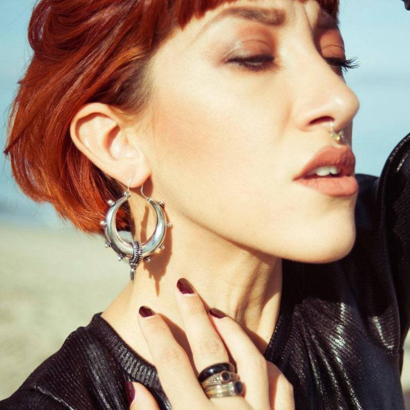 Новые готические модные серьги с круглыми бусинами, серьги в панк-стиле, хип-хоп, острые конусы, мужские и женские серьги, аксессуары для фестивалей и вечеринок