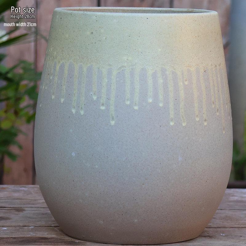 Large Wintergreen Bougainvillea Ceramic Flower Pot - Breathable, Tall Succulent & Tree Ceramic Jar