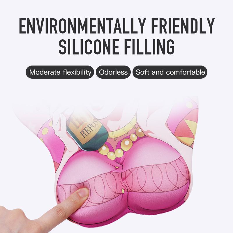 Креативный мультяшный аниме 3D коврик для мыши JOJO, сексуальный гель для груди, силиконовый коврик для мыши с подставкой для запястий, мягкий коврик для груди для ПК