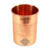Copper Water Glasses with Embossed Design, Drinkware & Serveware, Ayurvedic Health Benefits, 300 Ml Capacity, Set of 6