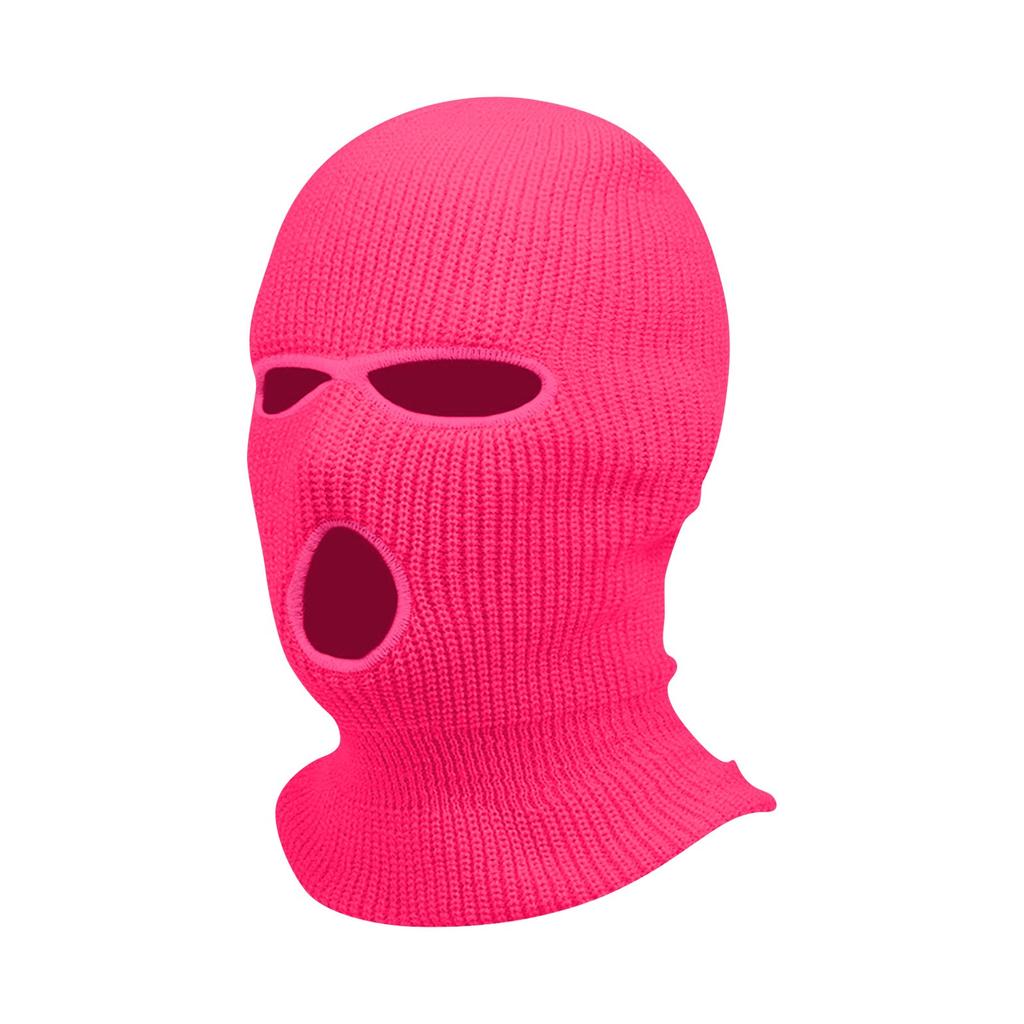 Three Hole Candy Colored Wool Hat With A Hood For Outdoor Cycling Windproof Mask