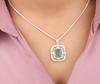 Sky Blue Topaz Gemstone 925 Solid Silver Jewelry Zircon Chain Pendant For Girls CZP-11-8