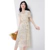 Sishui Nianhua Women's Elegant Short Sleeve Midi Dress L22064L1