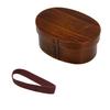 Osaka Choseido Magewappa Bento Box, Oval, Single Tier, Divided, Lunch Band, Bonus Included, Small, 450cc, Brown Band
