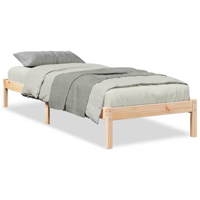 VidaXL Cadre de lit extra long sans matelas 90x210 cm bois massif pin, lit, meuble de chambre, lit en bois, lit simple, 852402