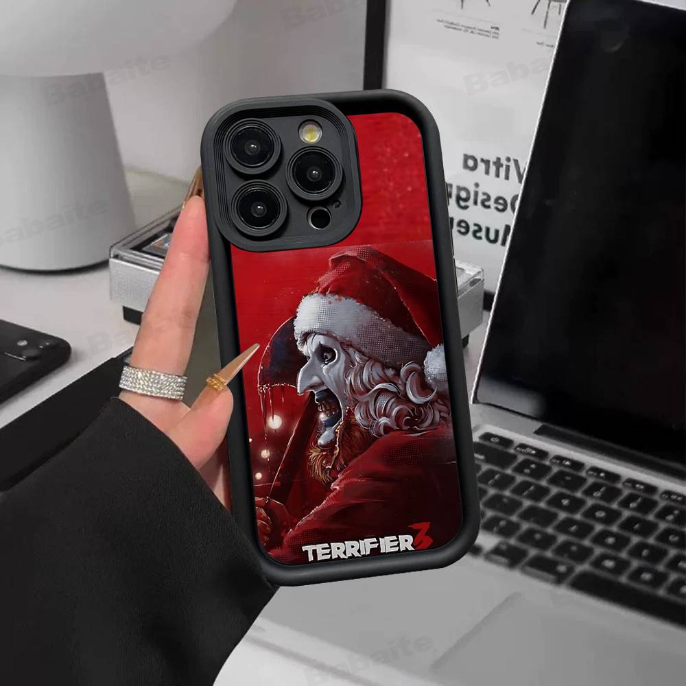 T-Terrifier Funny Horror Phone Case For IPhone 17 16 15 14 Plus 13 12 11 Pro Max Silicone Cover