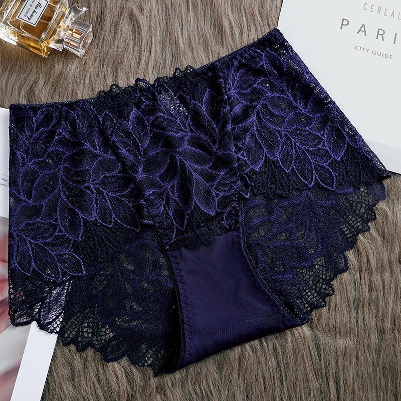 Large Size Panties Sexy Lace Women's Hollow Out Underpants High Waist Cotton Crotch Briefs Boyshorts for 100kg