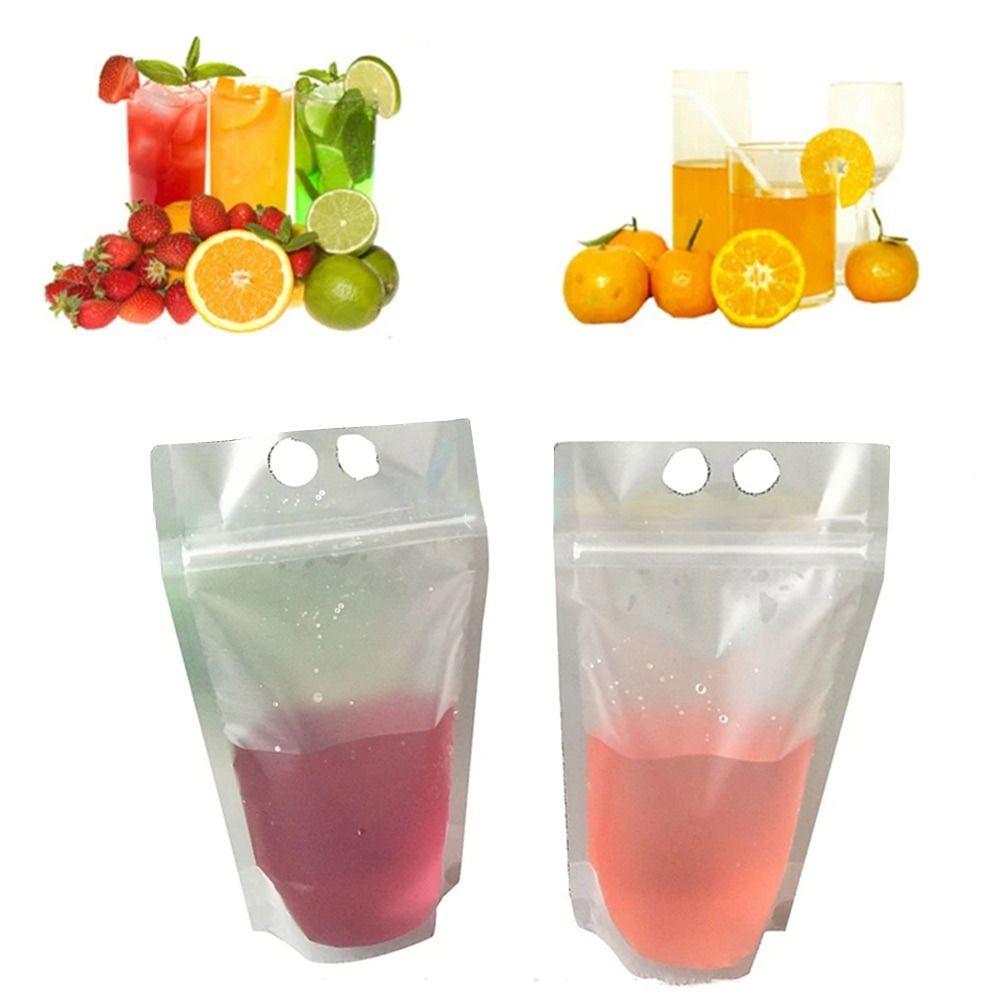 50Pcs Disposable Seal Pouches Frosted Smoothie Bags New Juice Drinking Bags