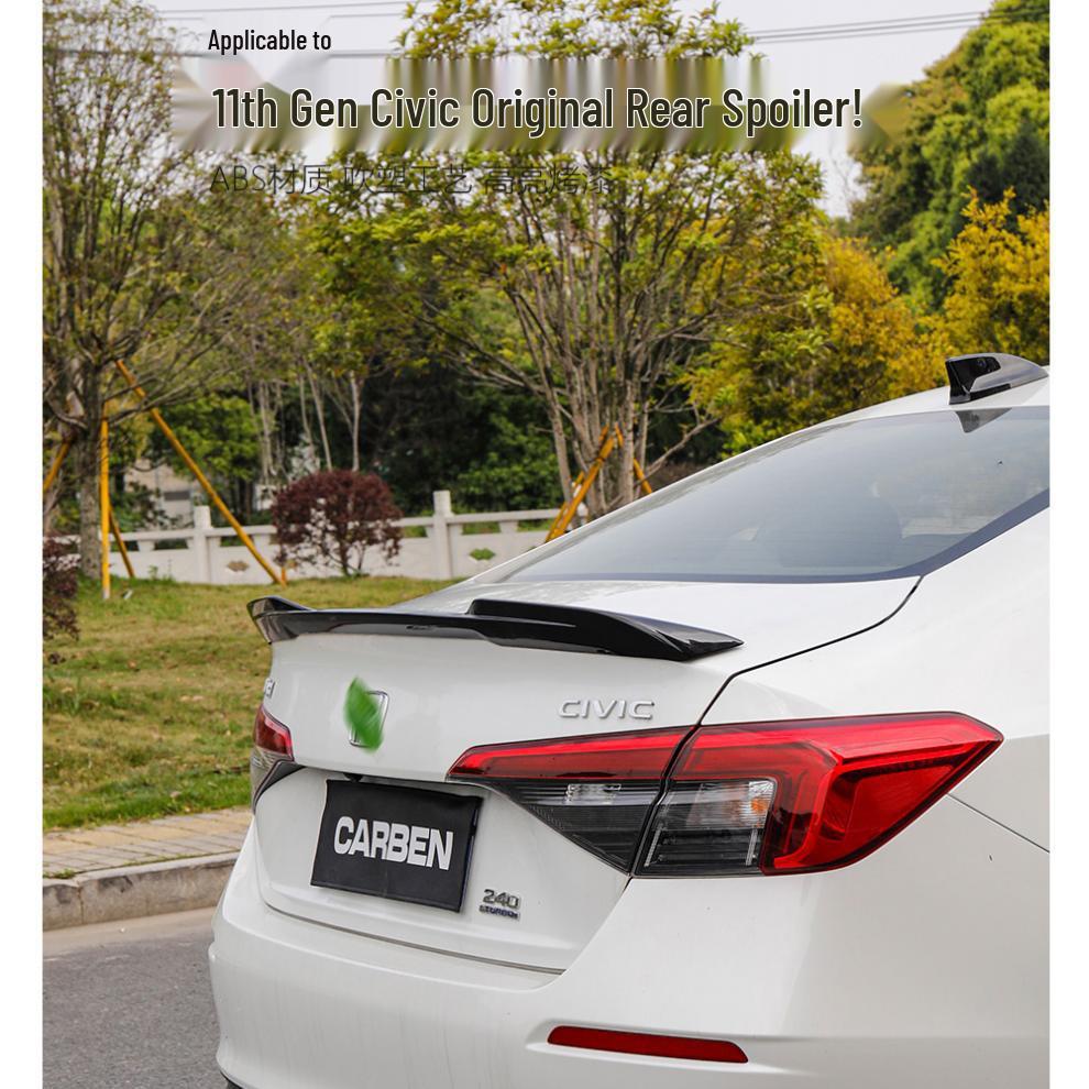 Модифицированный задний спойлер для Civic 11-го поколения - Черный Ночной, Версия High-End Warrior