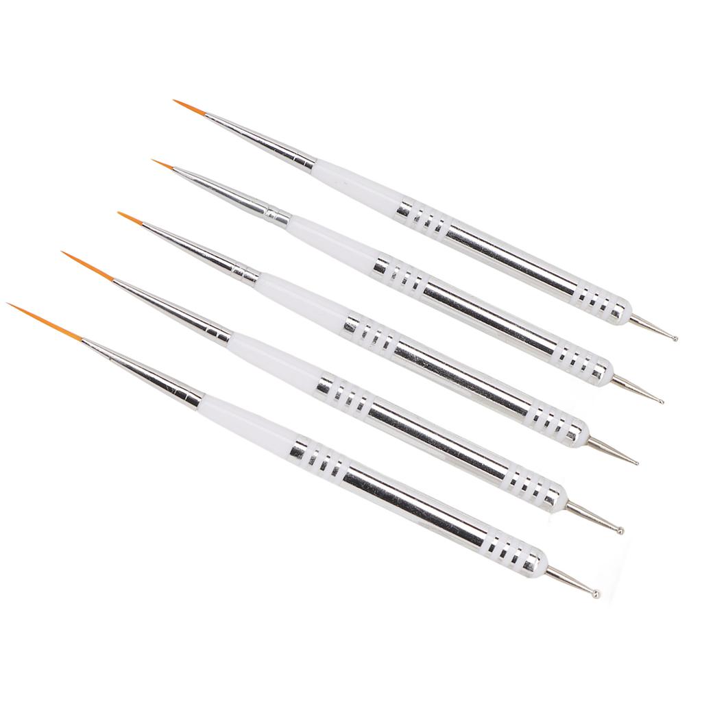 5 шт. кистей для нейл-арта, двухсторонние, для детализации, рисования, с тонким кончиком, ручки для доттинга для домашнего DIY, салонного маникюра