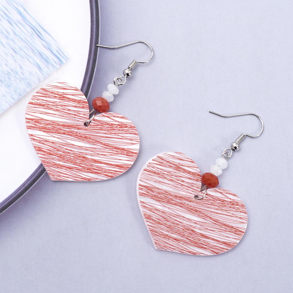 Silver and Gold Color Classics Stripe Heart Earrings for Women Vintage Elegant Valentine's Day Gift Daily Wear Stud Jewelry