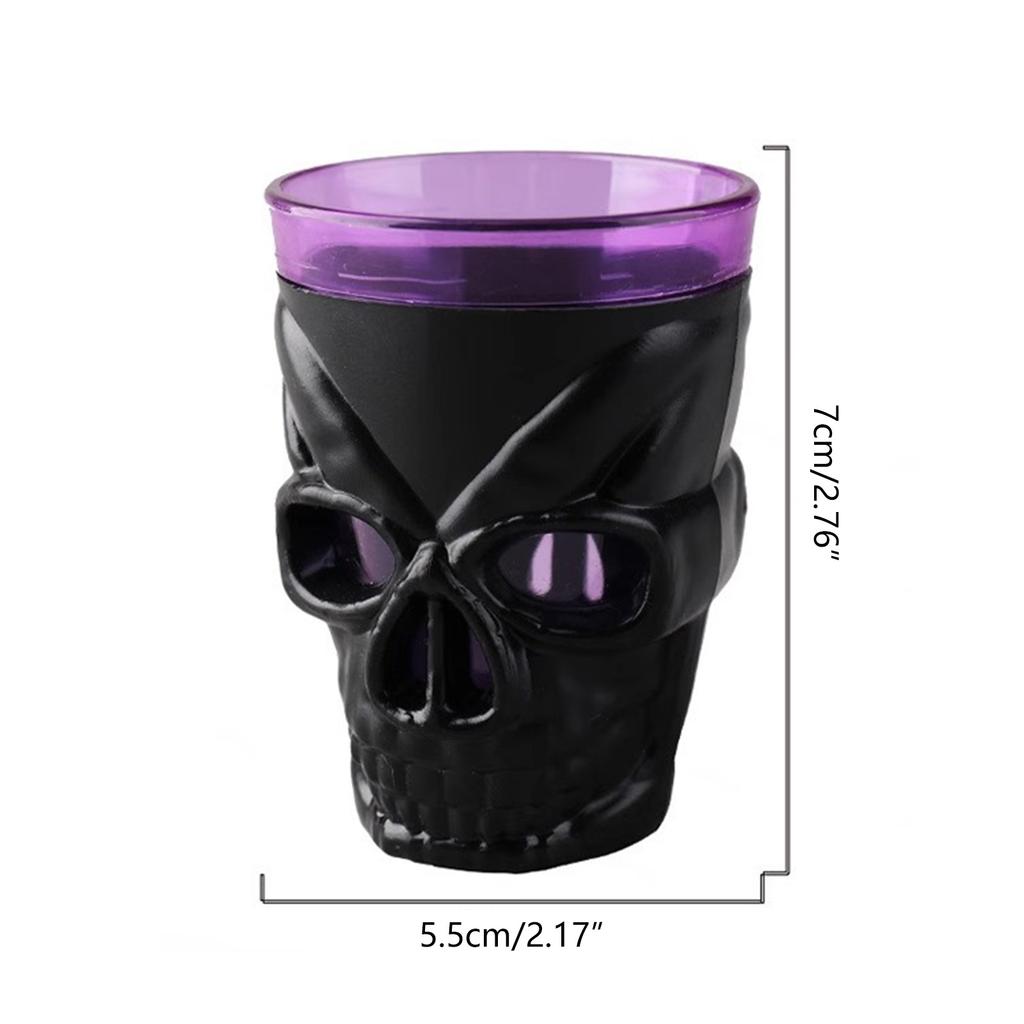 Luminous LED Skull Head Wine Cup Glow In the Dark Wine Glass for Spooky Celebrations