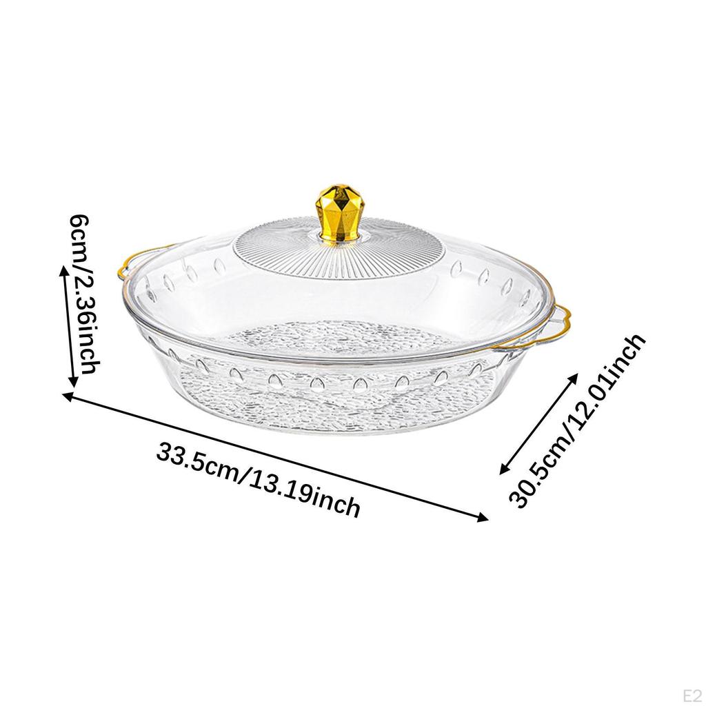 Fruit Bowl with Lid Decorative Dish Container Multipurpose Dessert Tray Food Serving