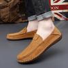 Men Handmade Casual Shoes Fashion Loafers Comfort Slip On Shoes Versatile Moccasins Comfy Suede Leather Outdoor Sneakers Shoes
