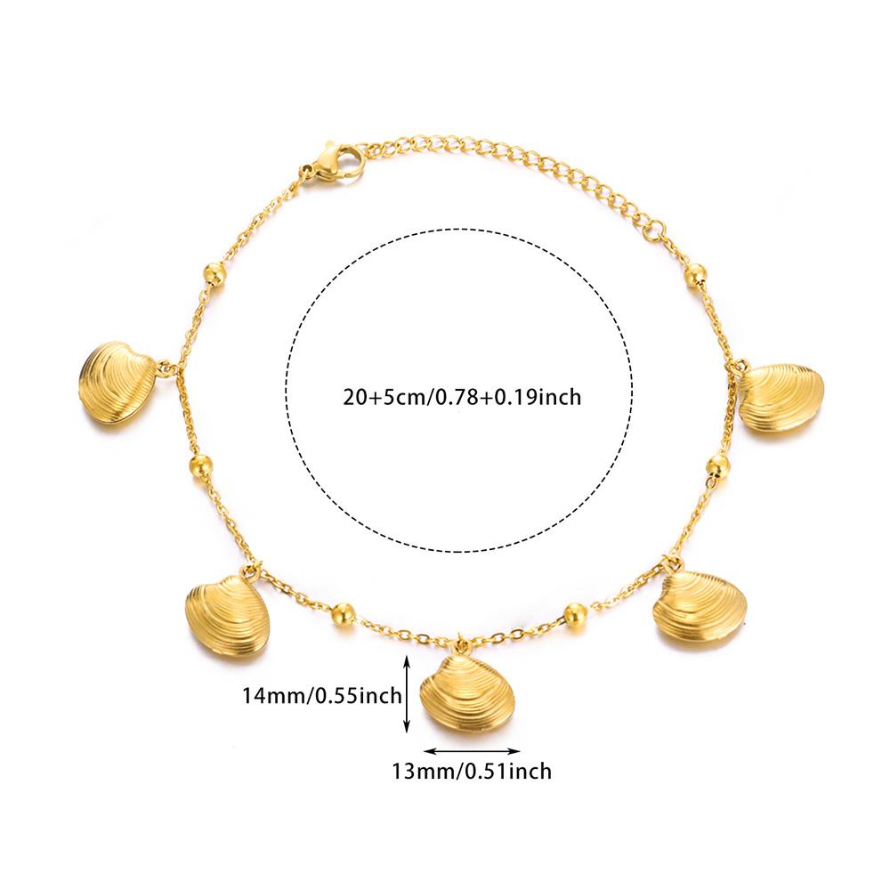 Бусины Браслеты на ногу для женщин Золотой цвет Цепочка из нержавеющей стали Браслет на щиколотку Модные летние пляжные ювелирные аксессуары Подарки