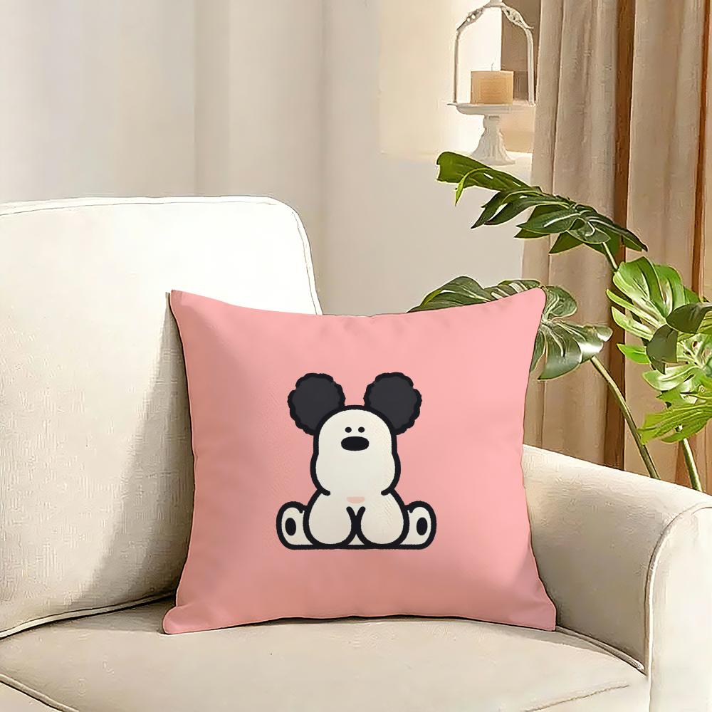 cute Cushion Cover Reversible Plush Pillow Cover Soft Fluffy Home Decor for Sofa Bedroom