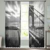 Городское здание мост шифоновые тюлевые шторы для гостиной кухни спальни прозрачная вуаль пряжа обработка окон
