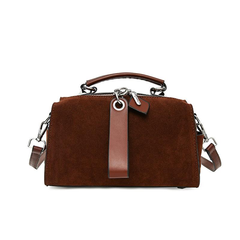 Genuine Leather Boston Bag for Women, 2026 Small Square Crossbody Purse, Soft Vegetable-Tanned Leather Shoulder Handbag