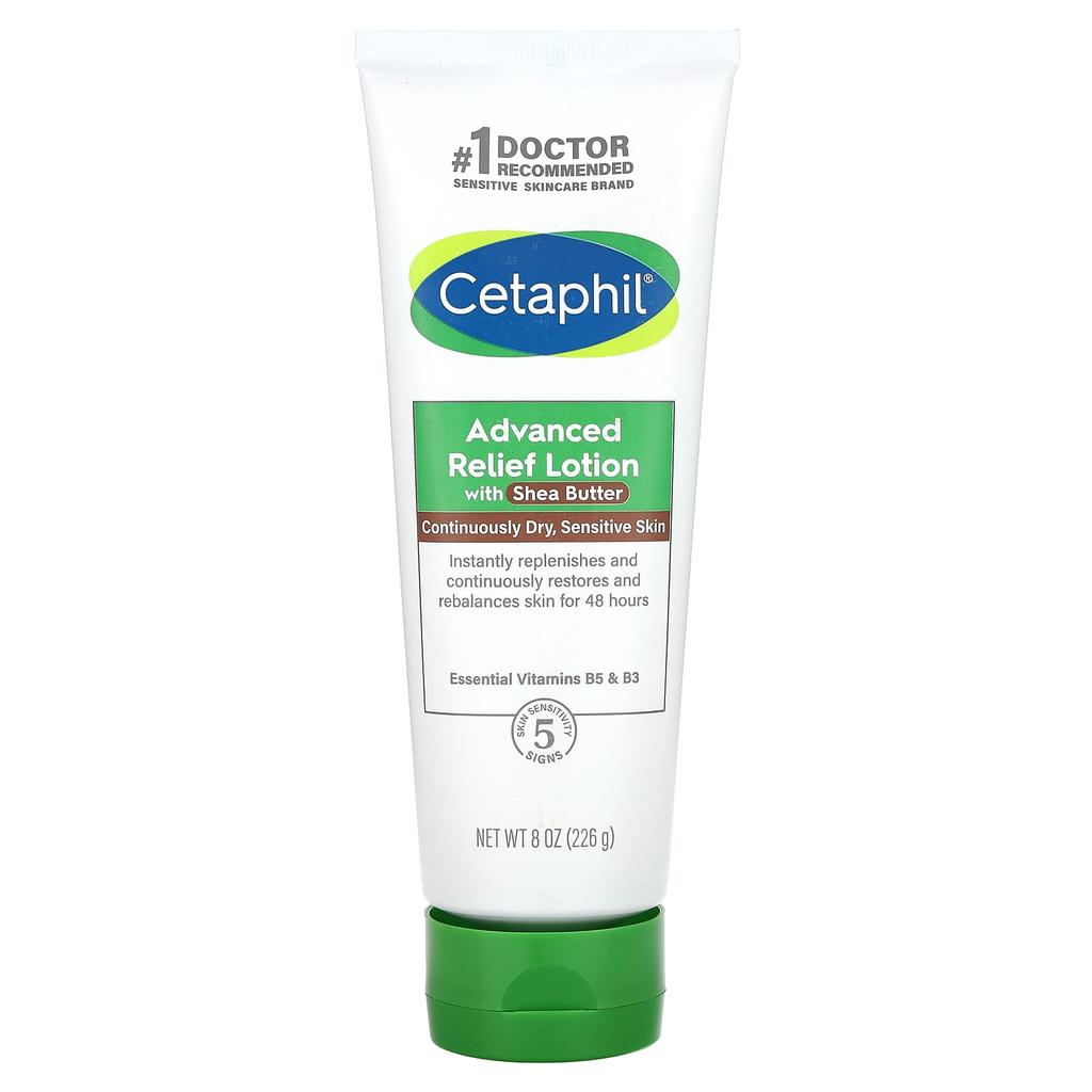 Cetaphil Advanced Relief Lotion, Dry and Sensitive Skin, Unscented, 8 Oz (226 G)