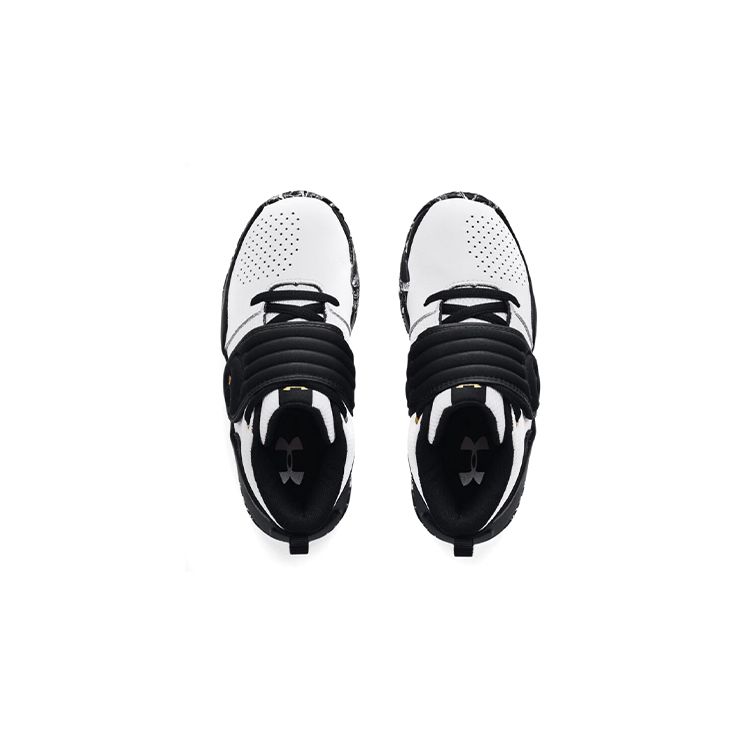 Under Armour Zone Bb Unisex Kids' Pre-school White Black Metallic Gold Basketball Shoes 3024263-102