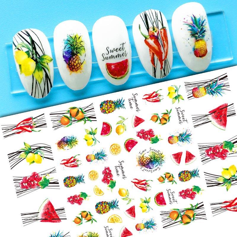 Nail Art Water Transfer Nail Art Фруктовое мороженое Летняя наклейка Торт Маникюр Наклейка Мода