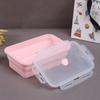 Прямоугольный ланч-бокс с крышкой, складной силиконовый контейнер для еды для кемпинга