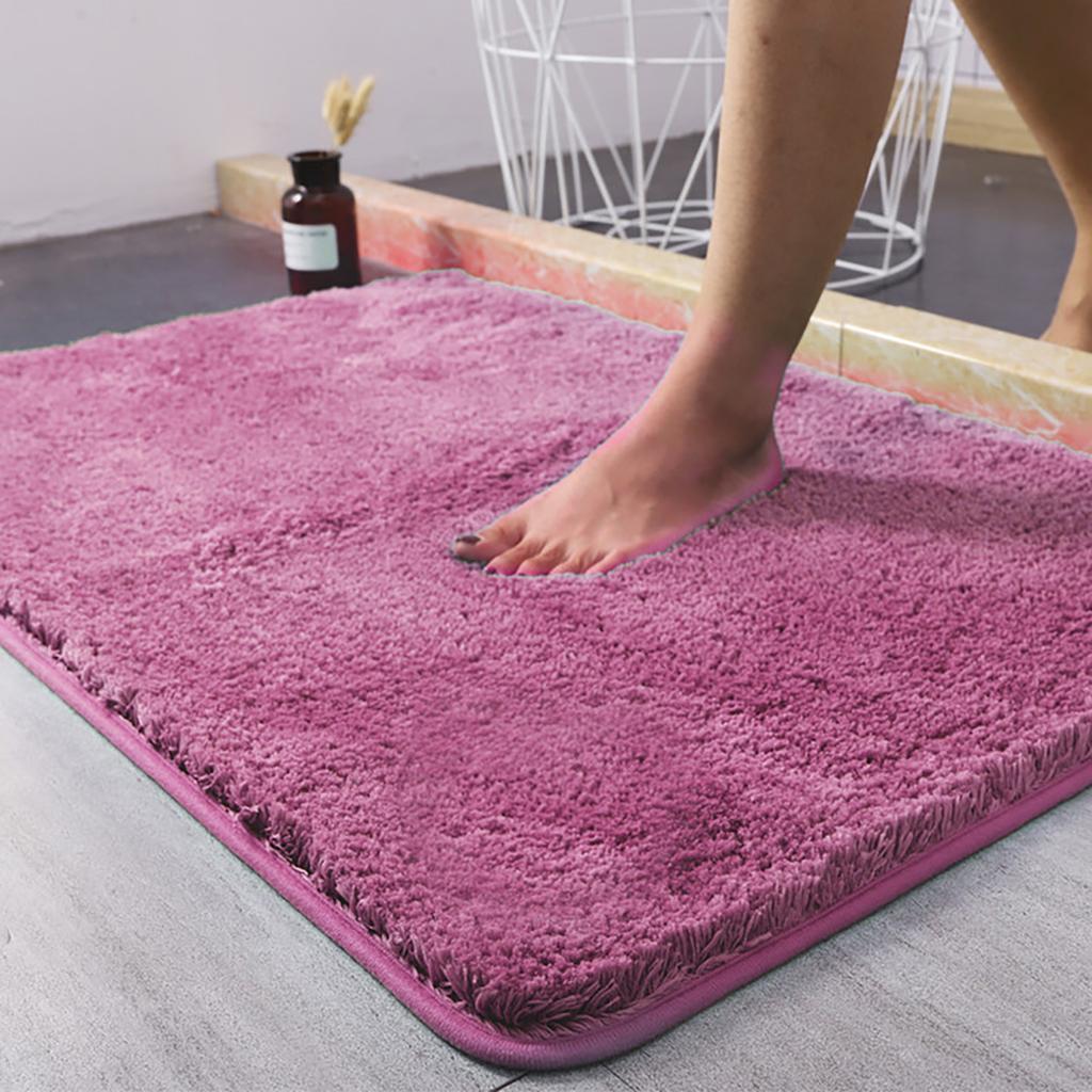 Non-slip Absorbent Bathroom Mat Long Hair Polyester Microfiber Quick Dry Nonslip Super Absorbent Bath Rug