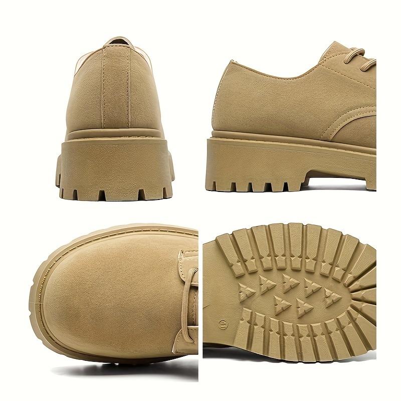 Новые весенние ботинки с низким верхом для мужчин, модная ретро рабочая обувь, дышащая кожаная обувь на толстой подошве, увеличивающая рост