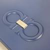 Salvatore Ferragamo Gancini Bag pouch with strap Clutch bag Leather blue