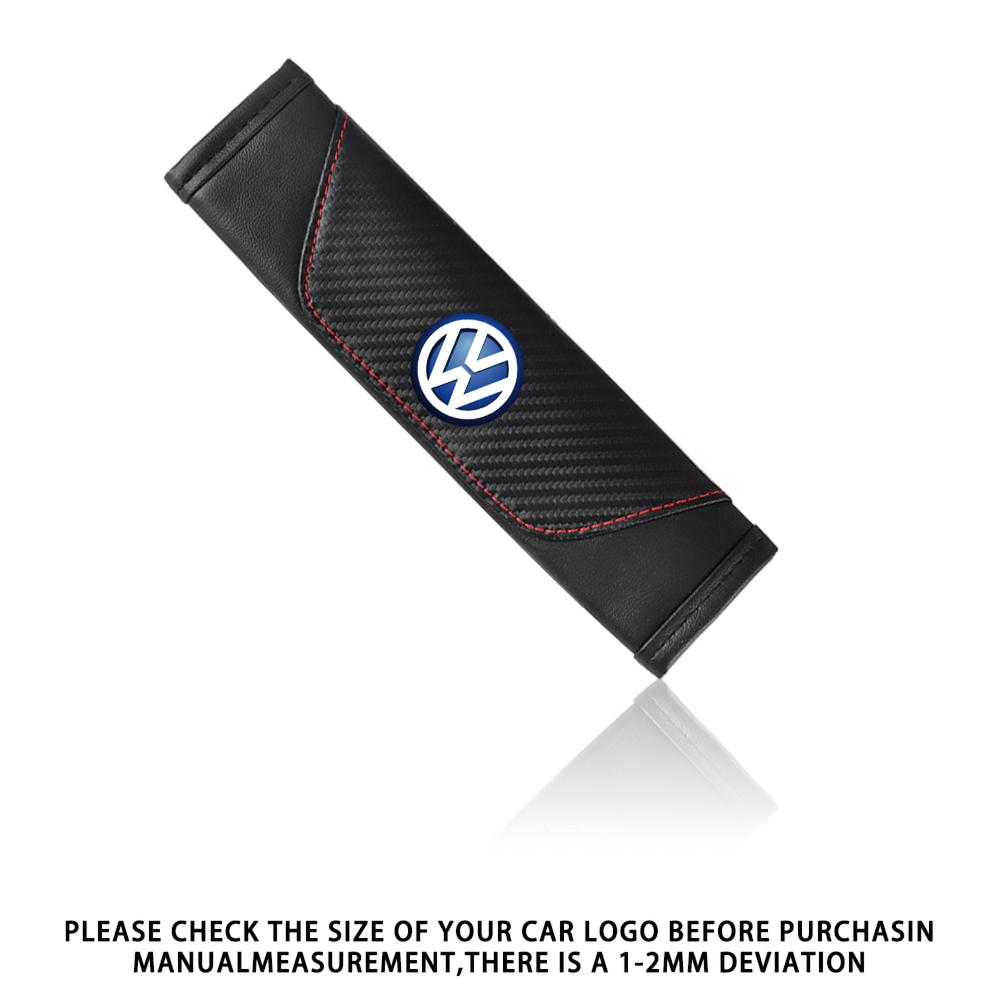 LMN1 Car Interior Carbon Fiber Seat Belt Shoulders Pads Covers Accessories For Volkswagen GTI Golf Polo Passat VW Tiguan Jetta Taigo