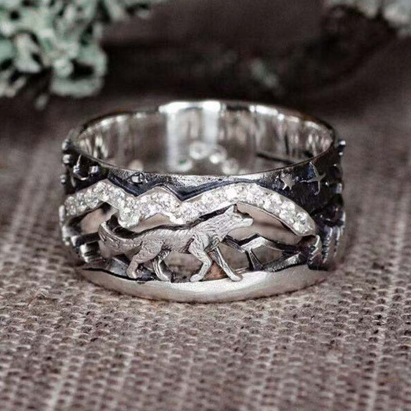 Аксессуары Ретро Темный Ночной Кот + Мышь Кольцо Мультяшное Кольцо