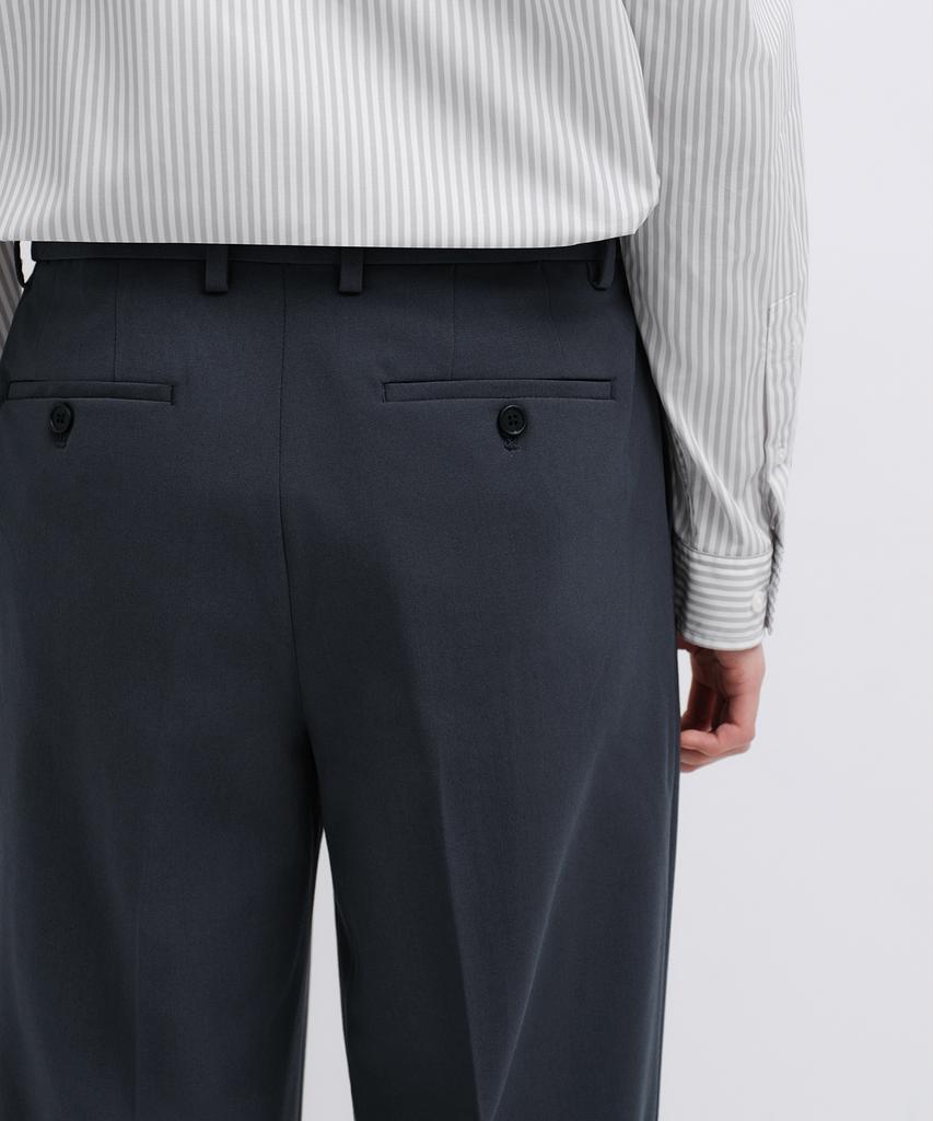 MUSINSA STANDARD Real Wide Hidden Banding Slacks [Iron Gray]
