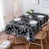 Скатерть с изображением черепа, черно-белая, праздничный декор, водонепроницаемые прямоугольные скатерти, свадебный декор, покрытие стола