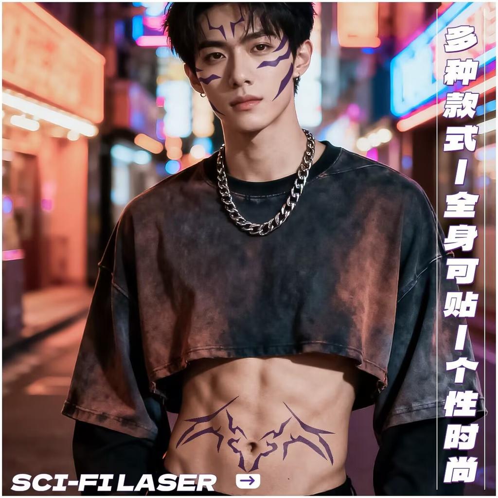 8PCS KPop Demon Hunters Temporary Tattoo Set Rumi& Jinu Patters | Bithday Panty HUNTR/Xi Saja Boys Haloween Cosplay Rumi Tattoos