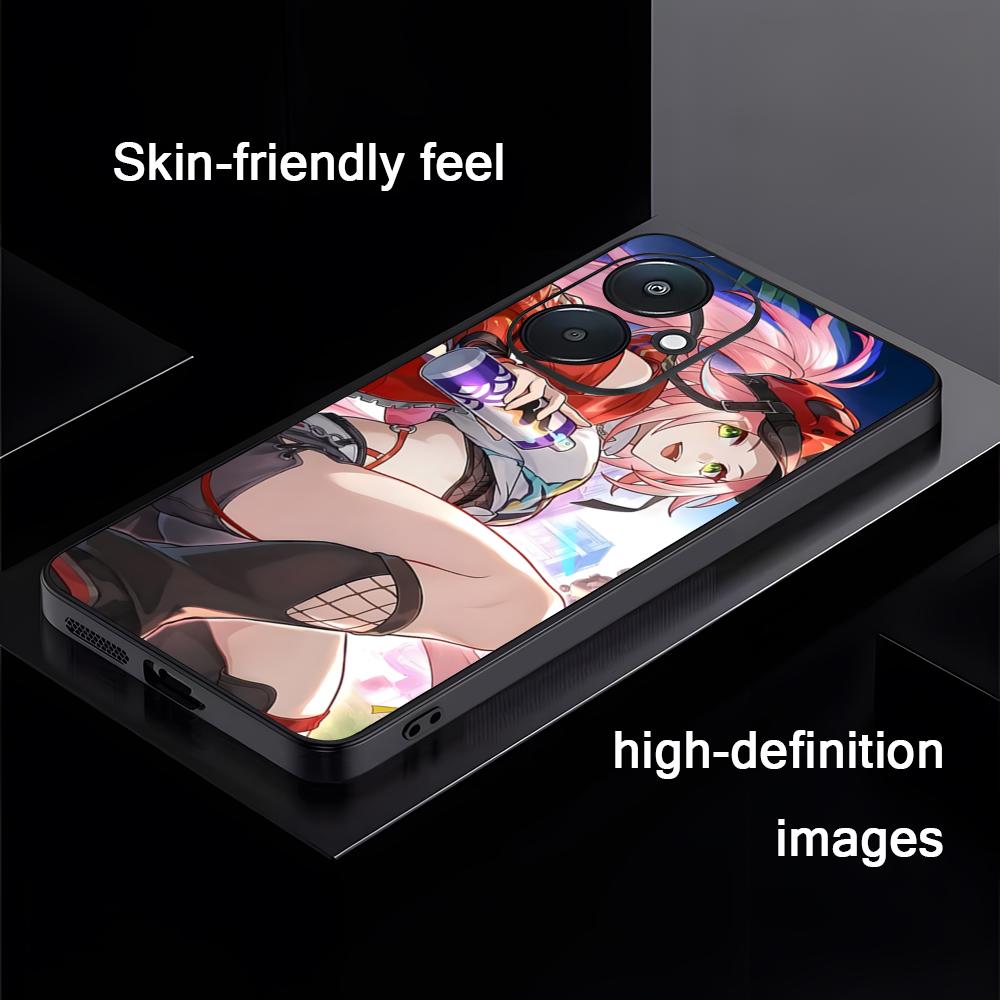 Крутой Чехол для Телефона HonkaiStarRail Rappa Для Xiaomi Redmi 14C 13C 12C Note14 13 12 11 10 Pro Plus S Мягкий Черный Чехол