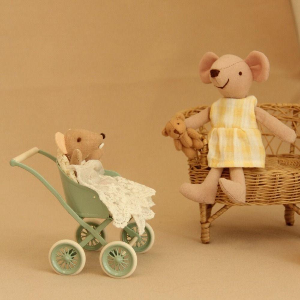Искусственная детская игрушечная модель 1:12 Кукольный домик Миниатюрная сцена Новая детская коляска