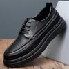 Platform Men Leather Shoes Outdoor Business Men Black Dress Fashion Casual Wedding Party Shoes Lace Up Comfortable Men Shoes
