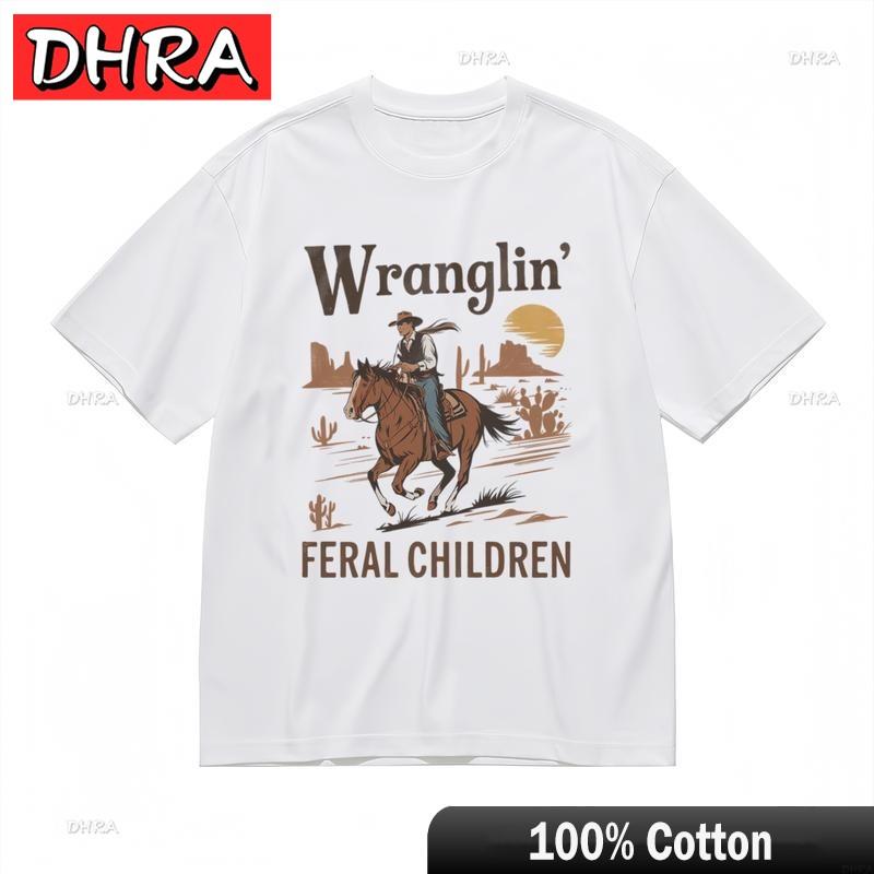 Womens Fashion AllSeason Breathable Classic TShirt Cowboy Horse Design Tee Clothing Tees for Women TShirt Unisex Austria