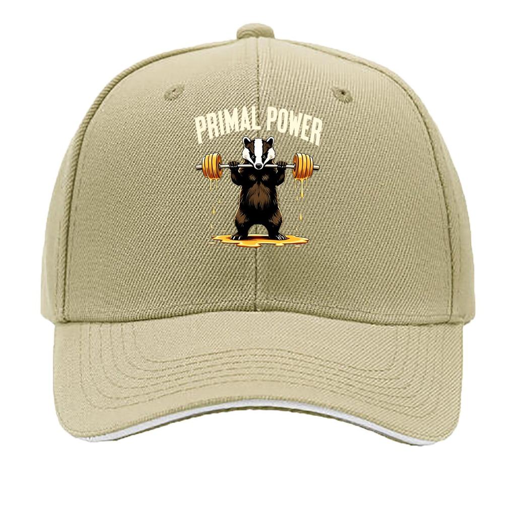 Original Power Honey Barbell Graffiti Print Outdoor Sports Sunshade Hat Sandwich Baseball Cap