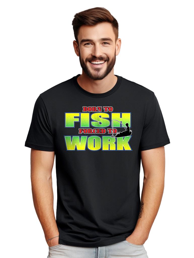 Born to Fish T-Shirt Mens Womens Tees Top - Reel 'em in with humor! Funny T-Shirt Mens Womens Tees Top, Unisex Printed Des