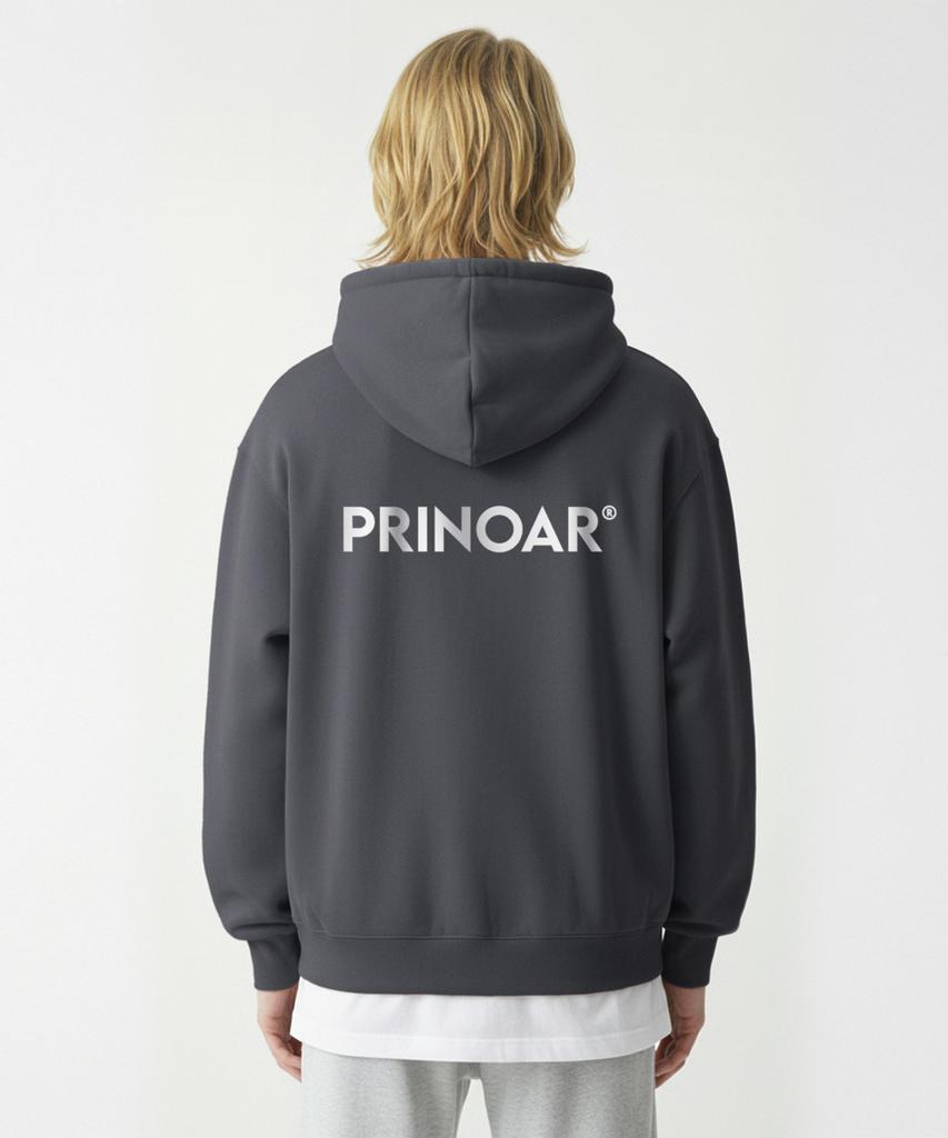 Толстовка с молнией и логотипом Prinoar - Пепельный
