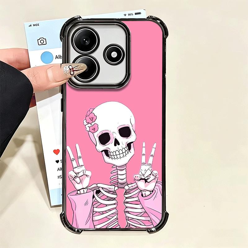 Розовый Стиль Череп Ведьма Мягкий Чехол Для Телефона Для Xiaomi Poco X7 X8 Pro Max X6 X5 X3 F8 Ultra F7 M8 M7 M5S Redmi 15C 15A 15 14C 13C 12C