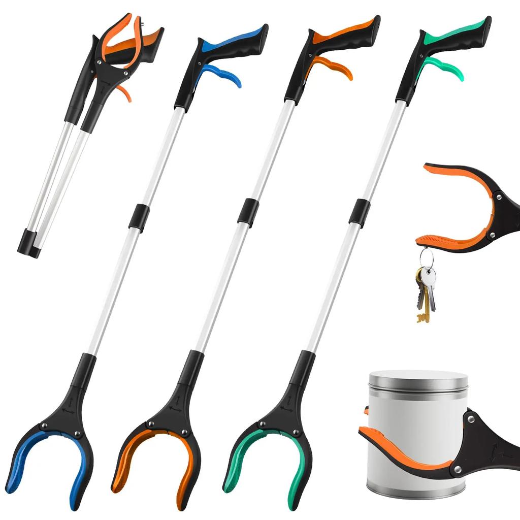 1 упаковка 34-дюймового сверхдлинного захвата с вращающейся на 360° челюстью и магнитом, складной захват, средство для облегчения перемещения, вспомогательный инструмент