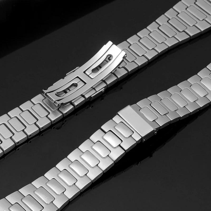Для часов Patek Philippe Nautilus ремешок мужской 5711/1A010 серия 904 нержавеющая сталь цепь для часов выпуклый рот Ремешок для часов 25мм-13мм