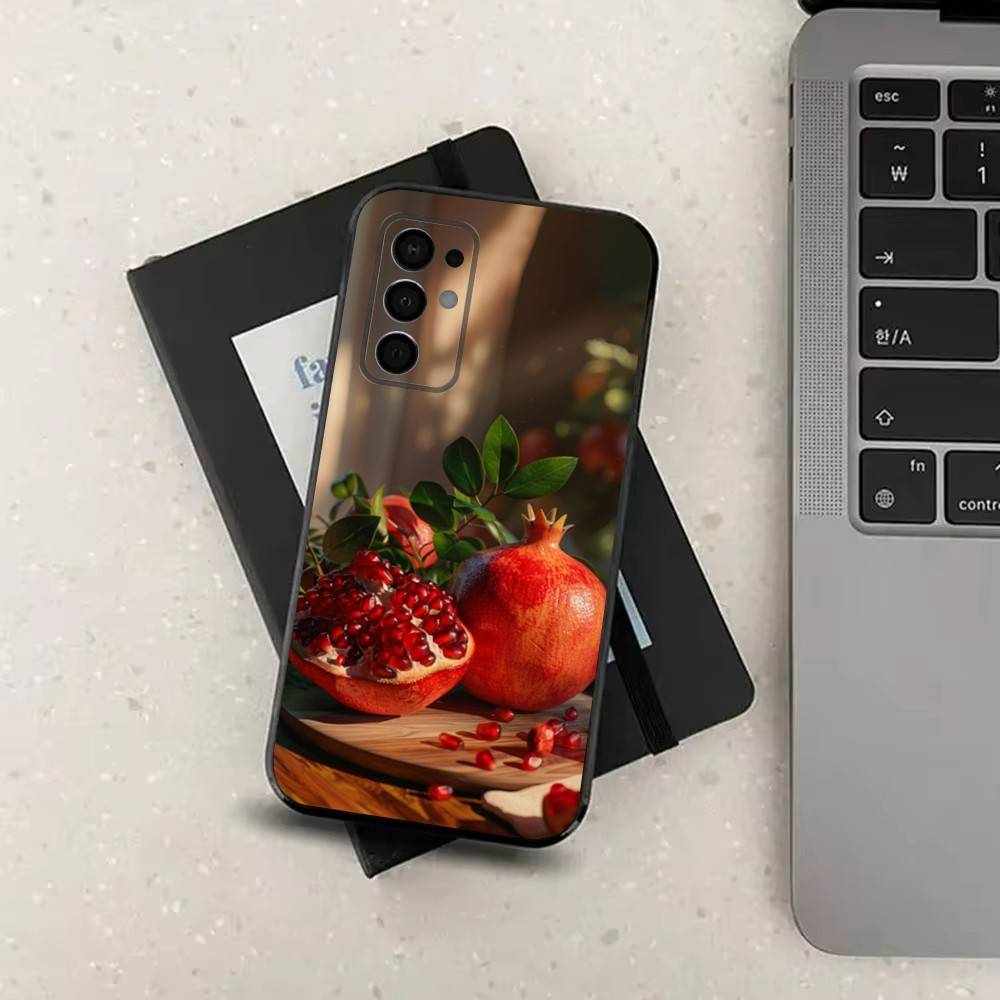 Вкусный Фруктовый Гранат Для Samsung Galaxy A53,31,52,72,41,Note,J7,8,9,5G,22,73,32,71, Мягкий Черный Силиконовый Чехол