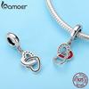 BAMOER стерлингового серебра 925 пробы романтический переплетенный кулон в форме сердца, подвеска, подходит для женщин, браслеты и браслеты