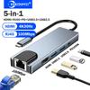 KEBIDUMEI 5-в-1 USB C Док-станция TYPE-C на HDMI/RJ45 Адаптер USB C ХАБ USB 3.0 5 Гбит/с Высокоскоростной USB-разветвитель Для ПК Ноутбука