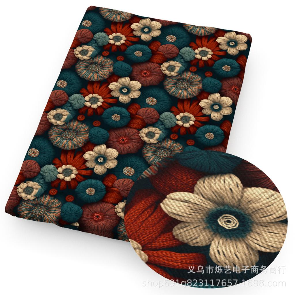 Сделай сам Синтетическая кожа Ткань Цветы Цветочный принт Имитация вышивки Искусственная кожа Обувь Имитация вышивки