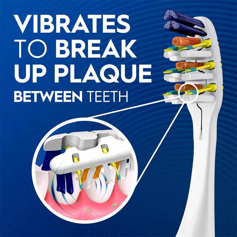 ORAL B Pro-3D White Pulsar Вибрирующая электрическая зубная щетка на батарейках, упаковка 2 шт., вибрирующие щетинки, тонкая ручка со встроенным источником питания