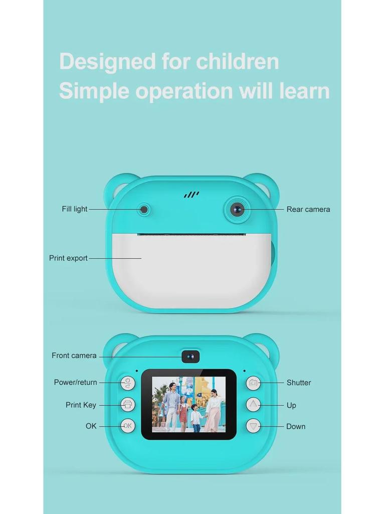 Новая камера Polaroid с двумя объективами HD для детей - игрушка для фото и видео с подарочной коробкой
